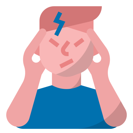 Covid19, headache, hurt, migraine, sick, a fever icon